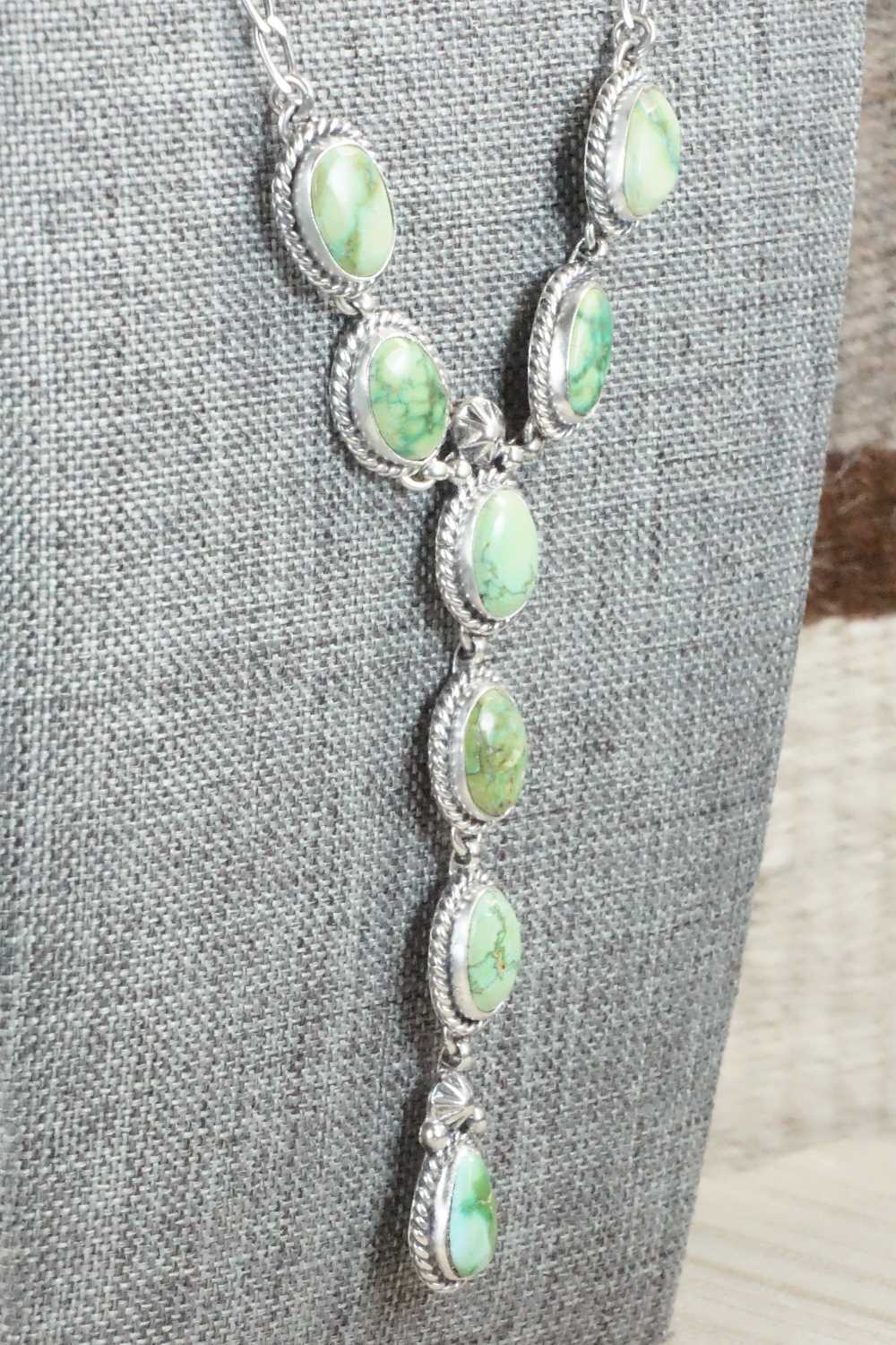 Turquoise & Sterling Silver Necklace and Earrings Set - Wydell Billie