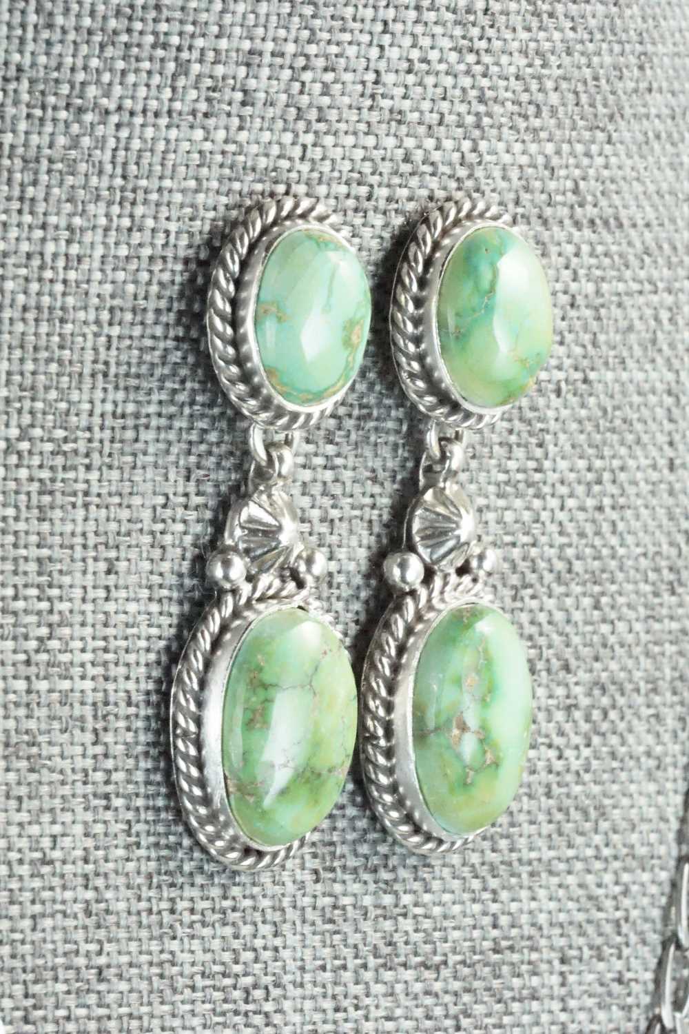 Turquoise & Sterling Silver Necklace and Earrings Set - Wydell Billie