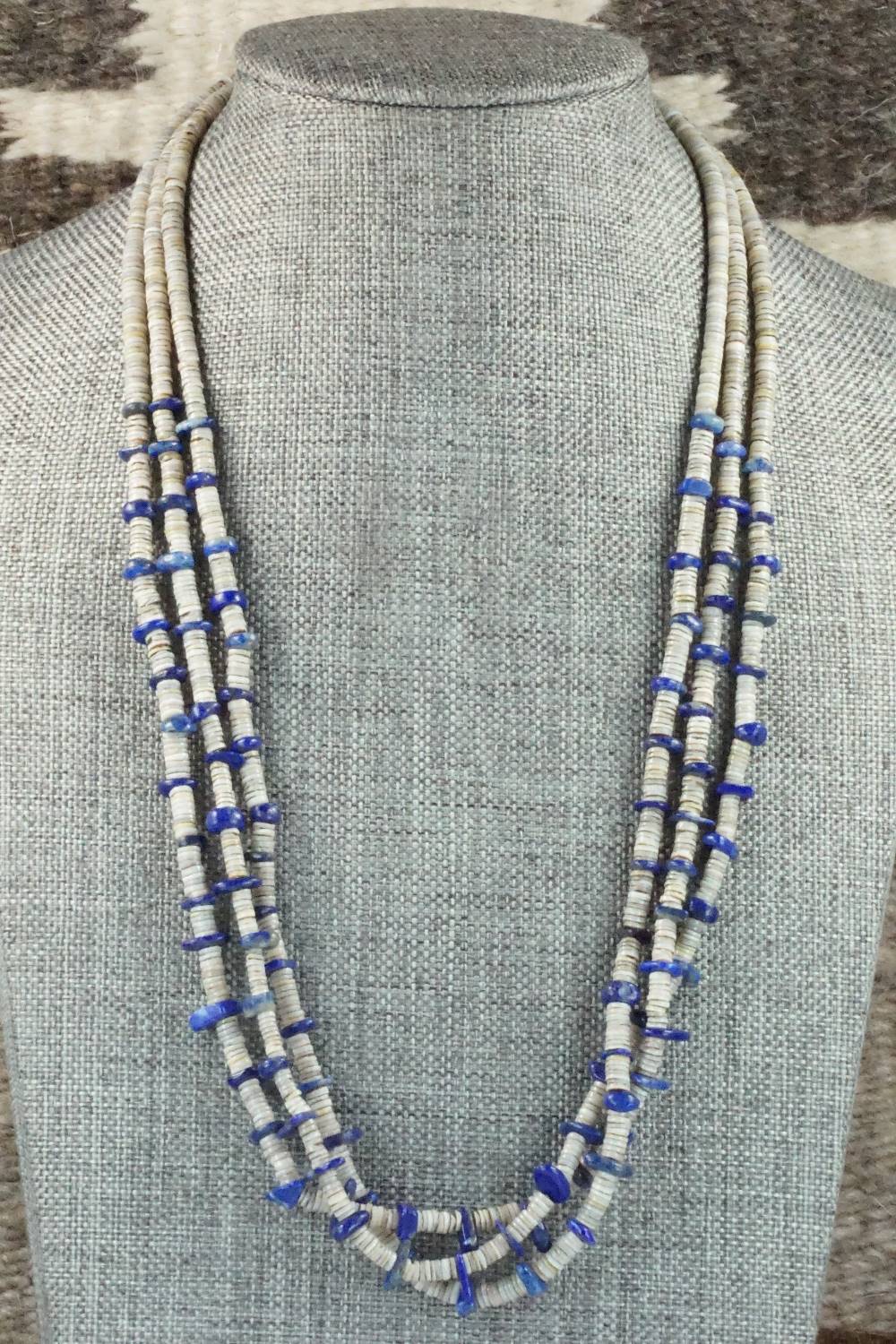 Lapis, Shell & Sterling Silver Necklace - Ramona Bird