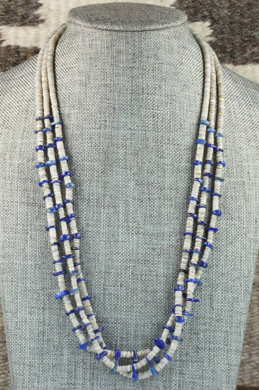 Lapis, Shell & Sterling Silver Necklace - Ramona Bird