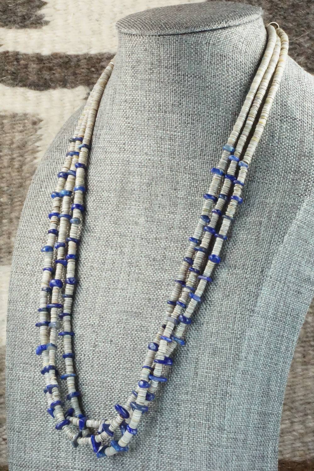 Lapis, Shell & Sterling Silver Necklace - Ramona Bird