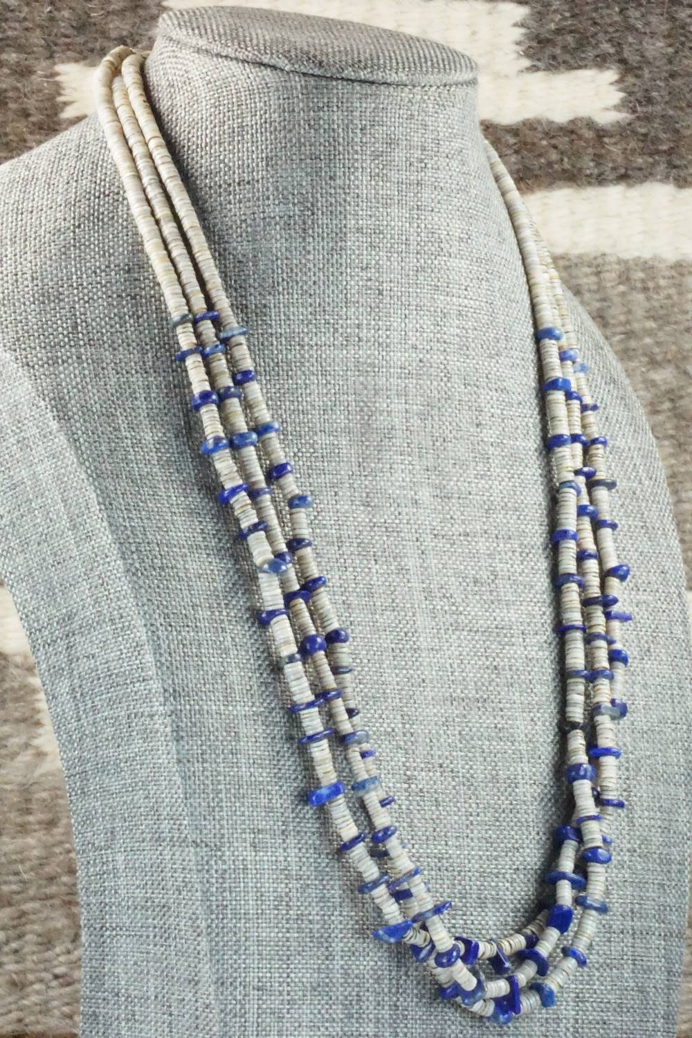 Lapis, Shell & Sterling Silver Necklace - Ramona Bird