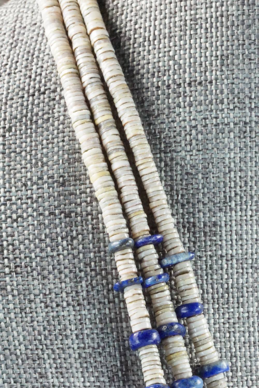Lapis, Shell & Sterling Silver Necklace - Ramona Bird
