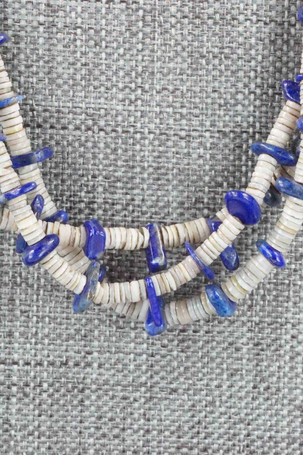 Lapis, Shell & Sterling Silver Necklace - Ramona Bird