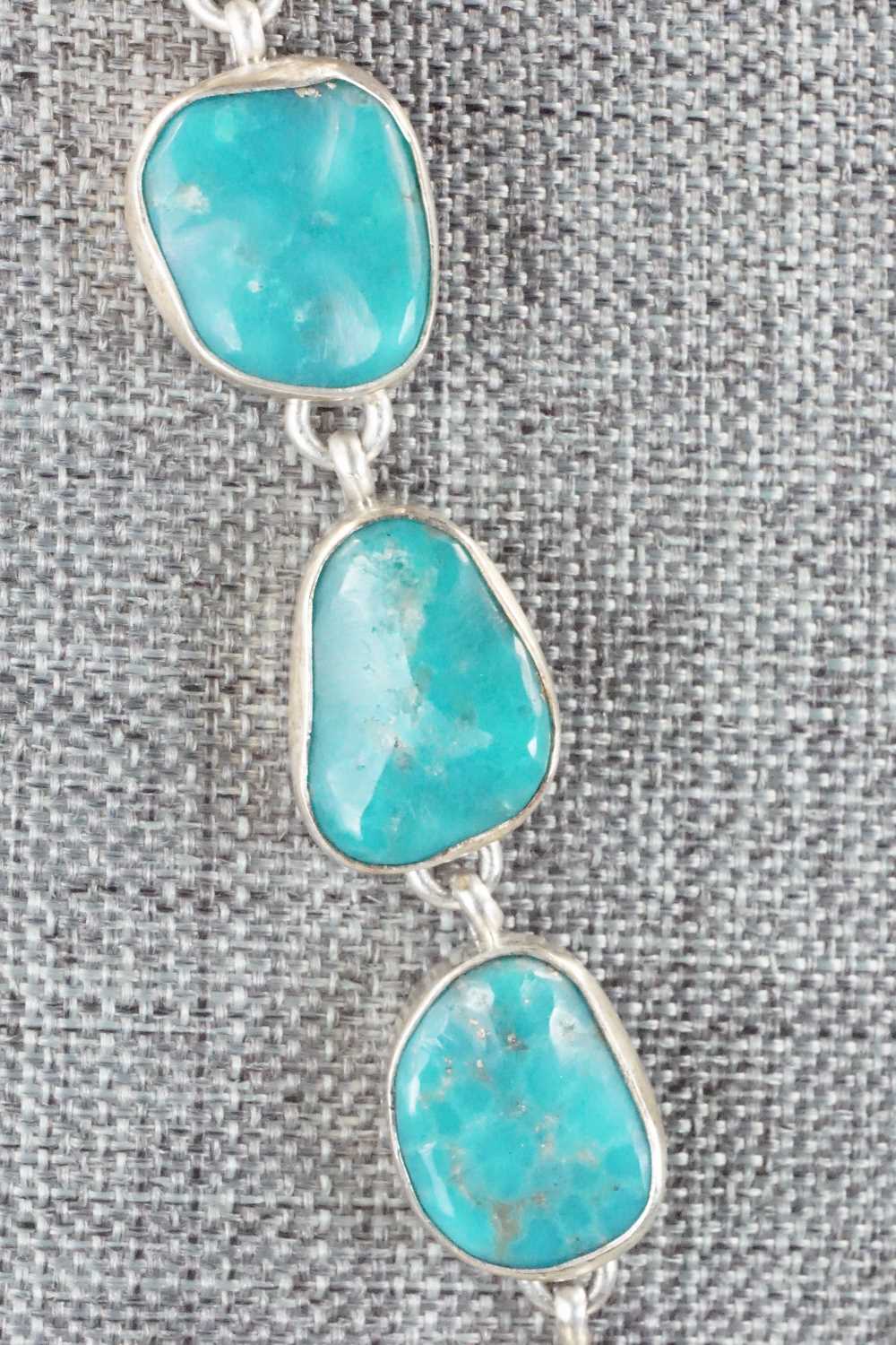 Turquoise & Sterling Silver Necklace and Earrings Set - Wydell Billie