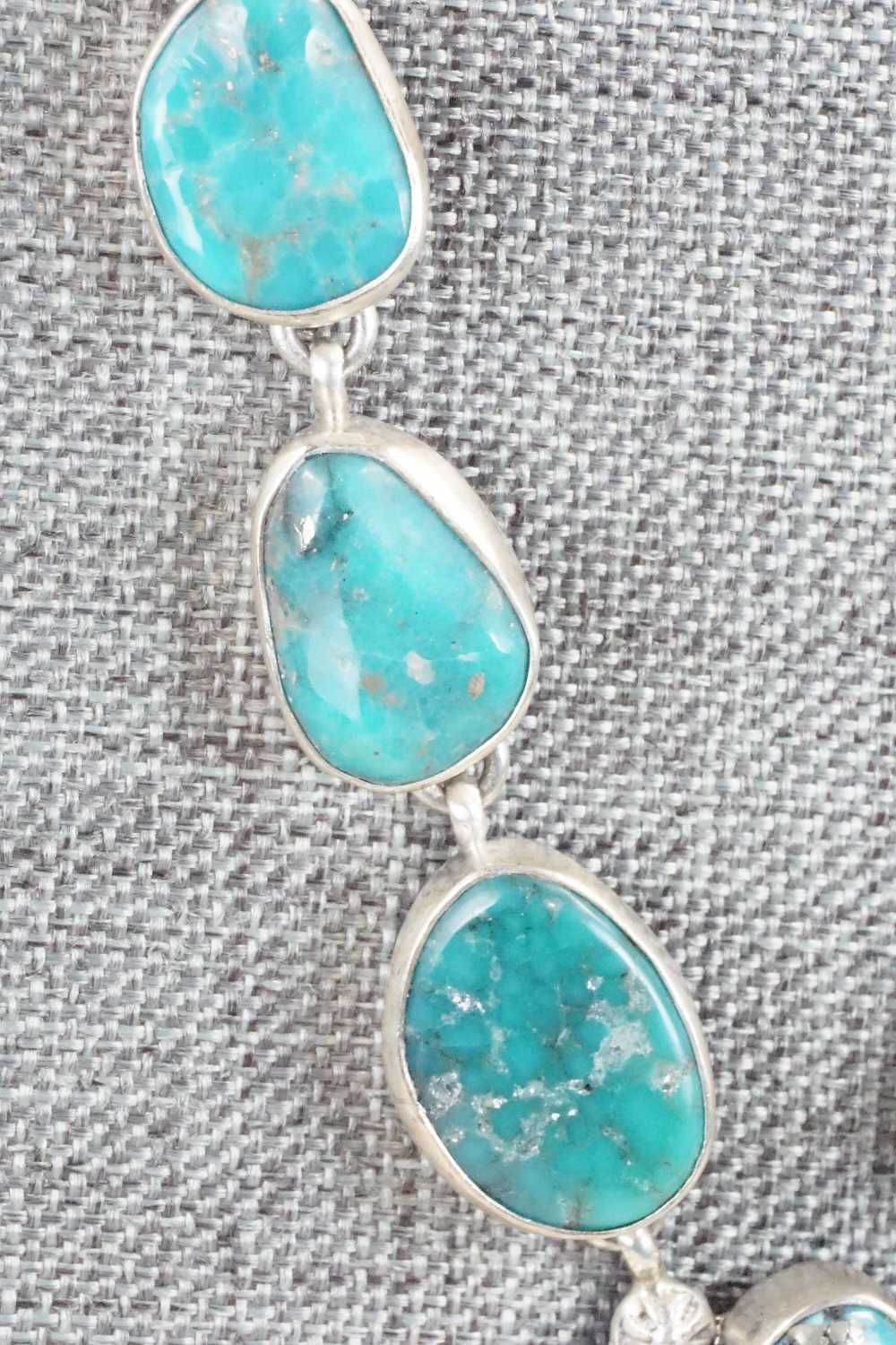 Turquoise & Sterling Silver Necklace and Earrings Set - Wydell Billie