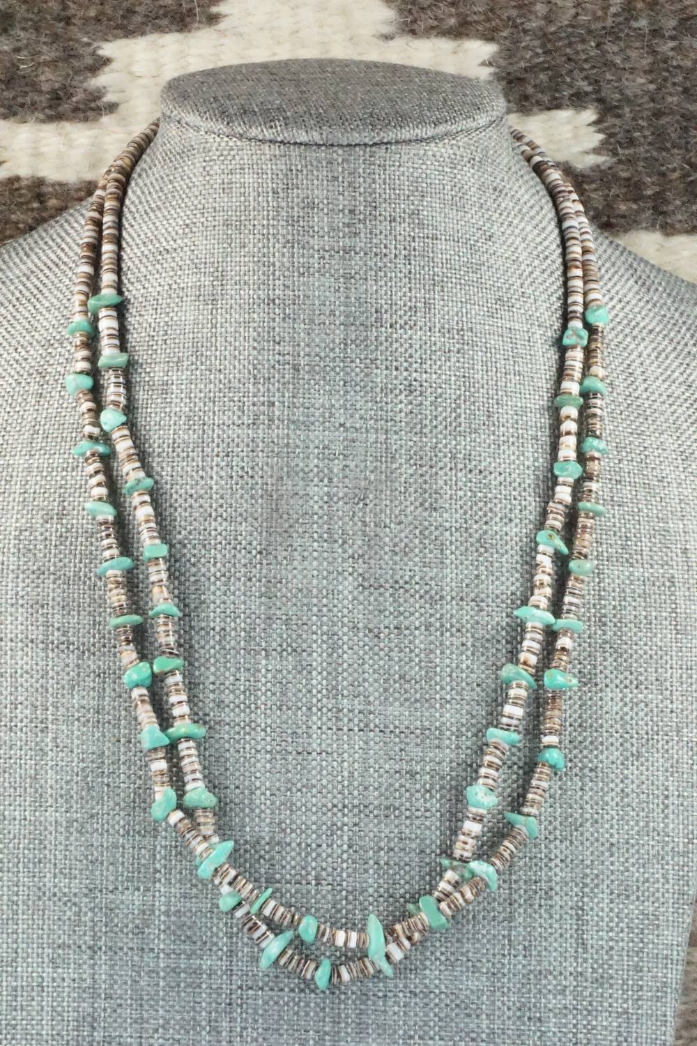 Turquoise, Shell & Sterling Silver Necklace - Ramona Bird