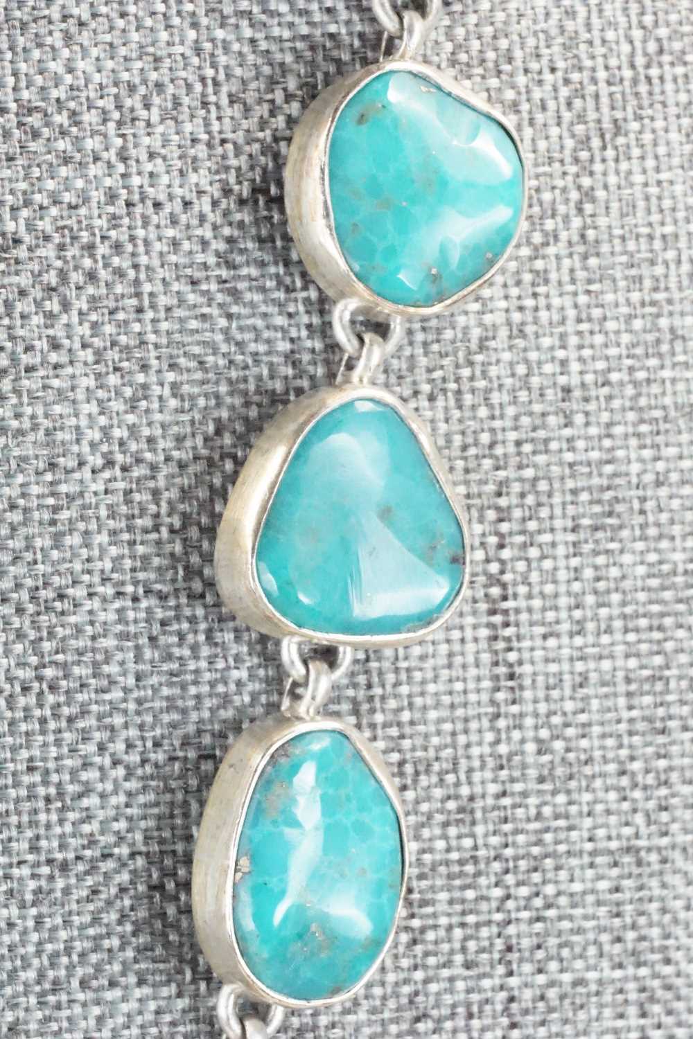 Turquoise & Sterling Silver Necklace and Earrings Set - Wydell Billie