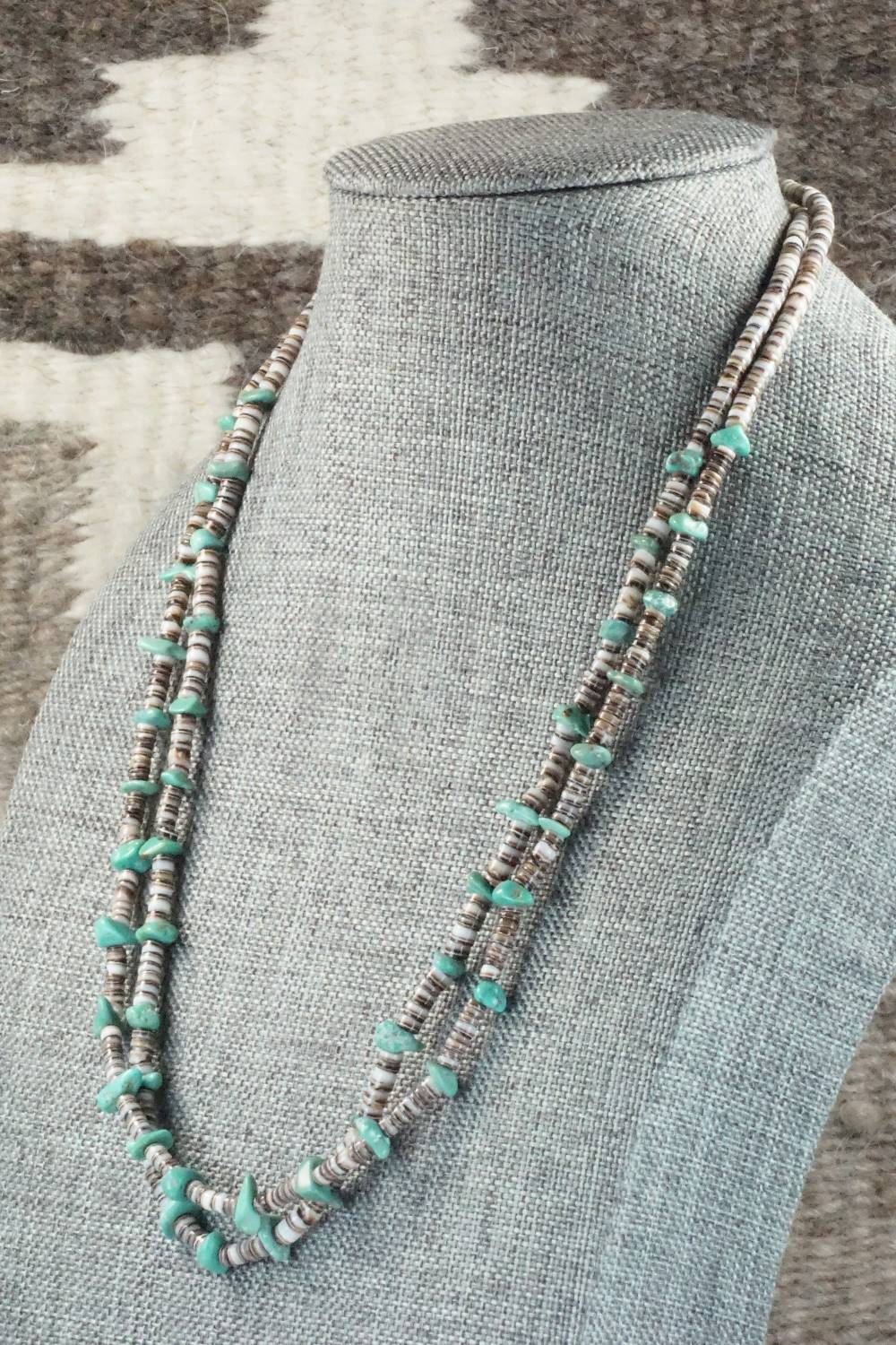 Turquoise, Shell & Sterling Silver Necklace - Ramona Bird