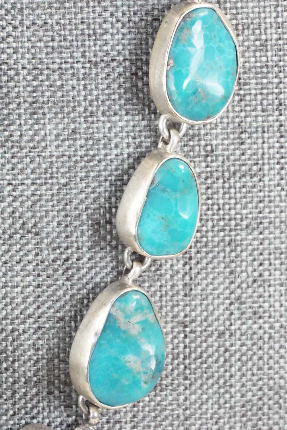 Turquoise & Sterling Silver Necklace and Earrings Set - Wydell Billie