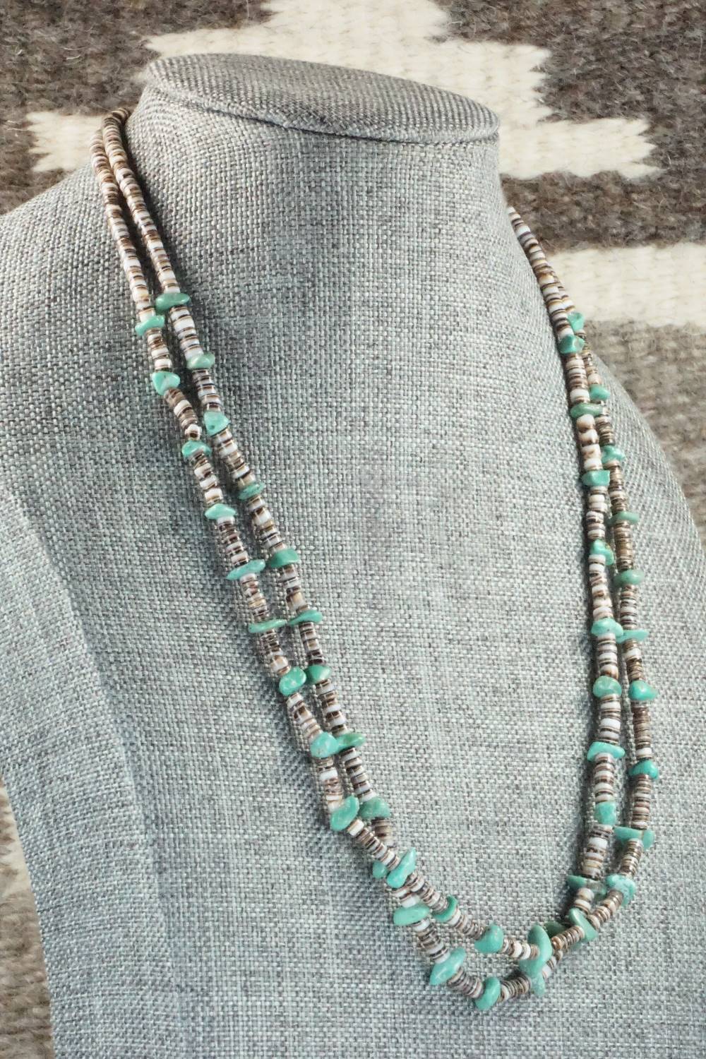 Turquoise, Shell & Sterling Silver Necklace - Ramona Bird