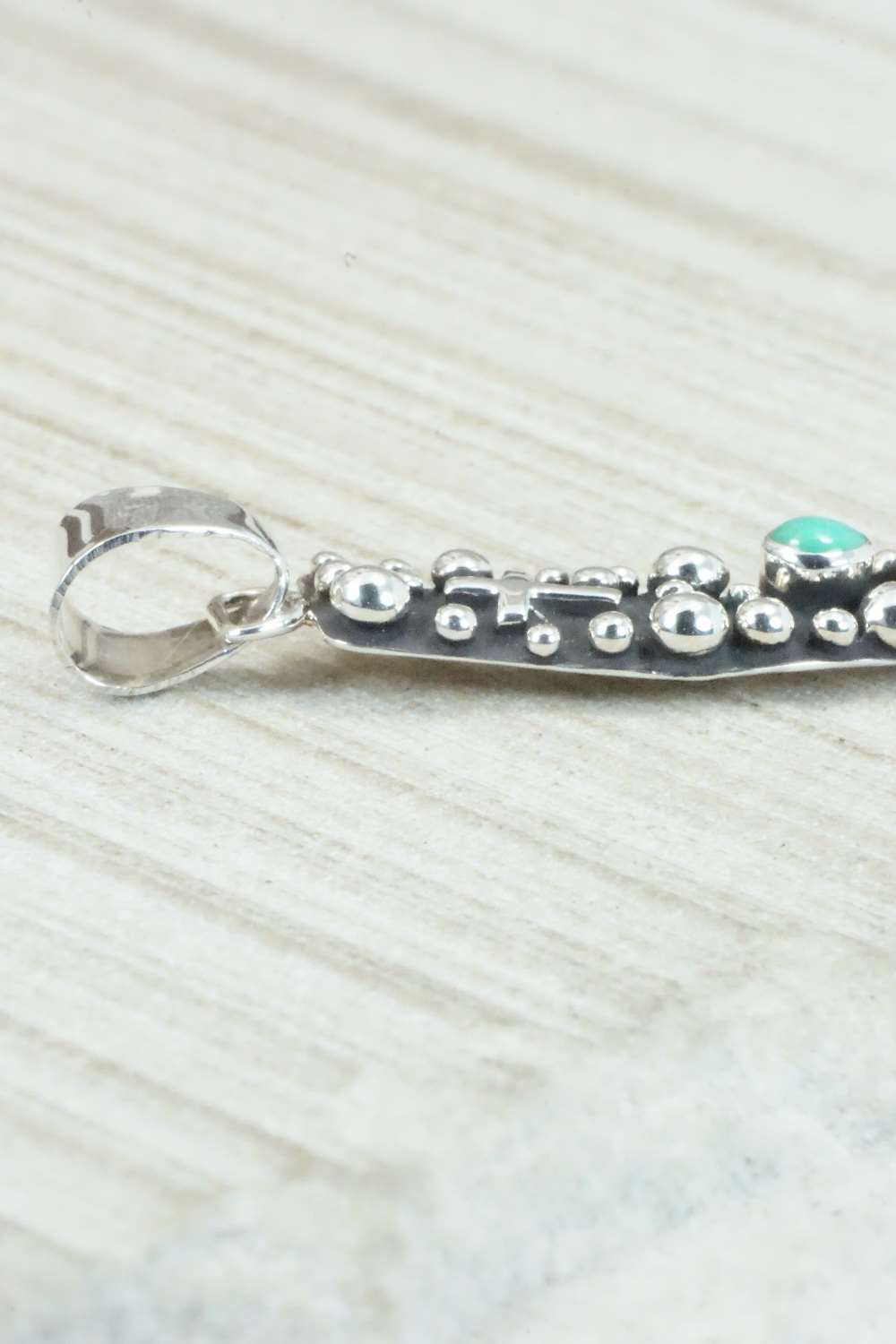 Turquoise & Sterling Silver Pendant - Raymond Coriz
