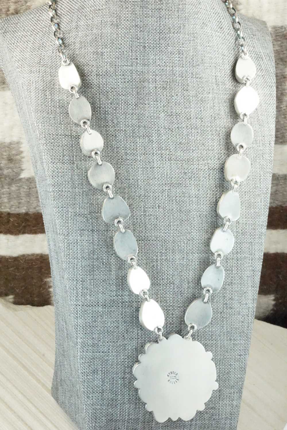 Turquoise & Sterling Silver Necklace and Earrings Set - Wydell Billie