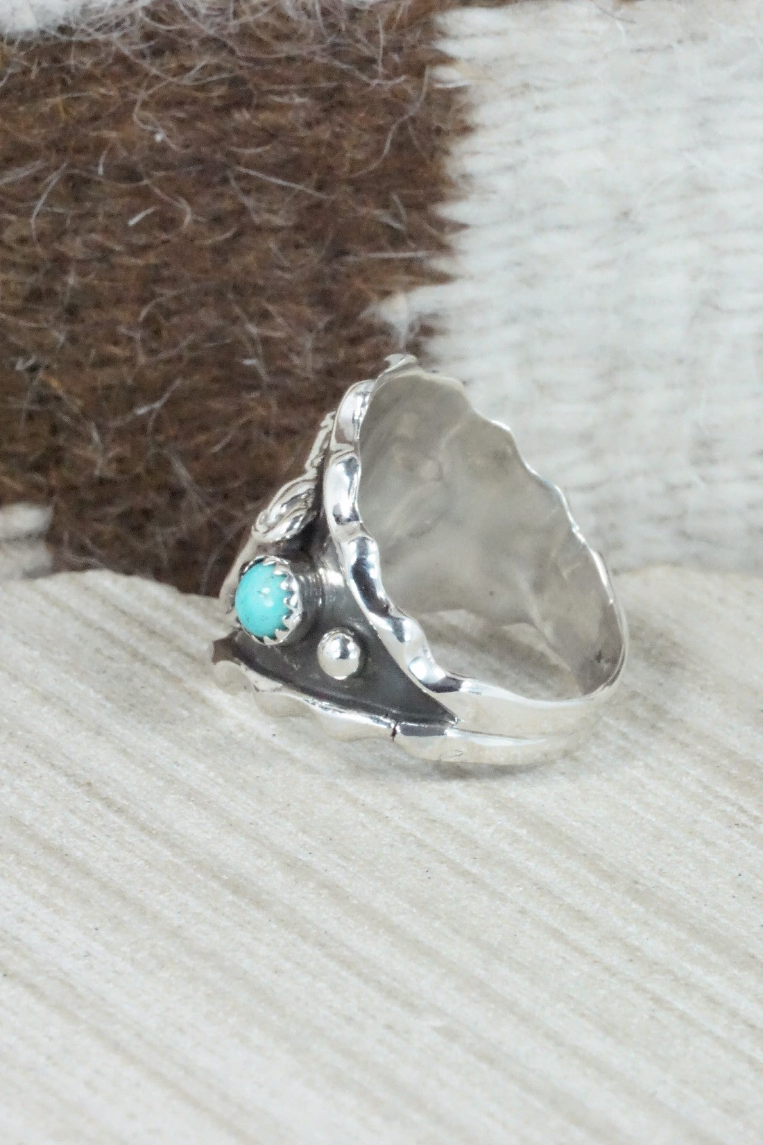 Turquoise & Sterling Silver Ring - Genevieve Francisco - Size 11.75