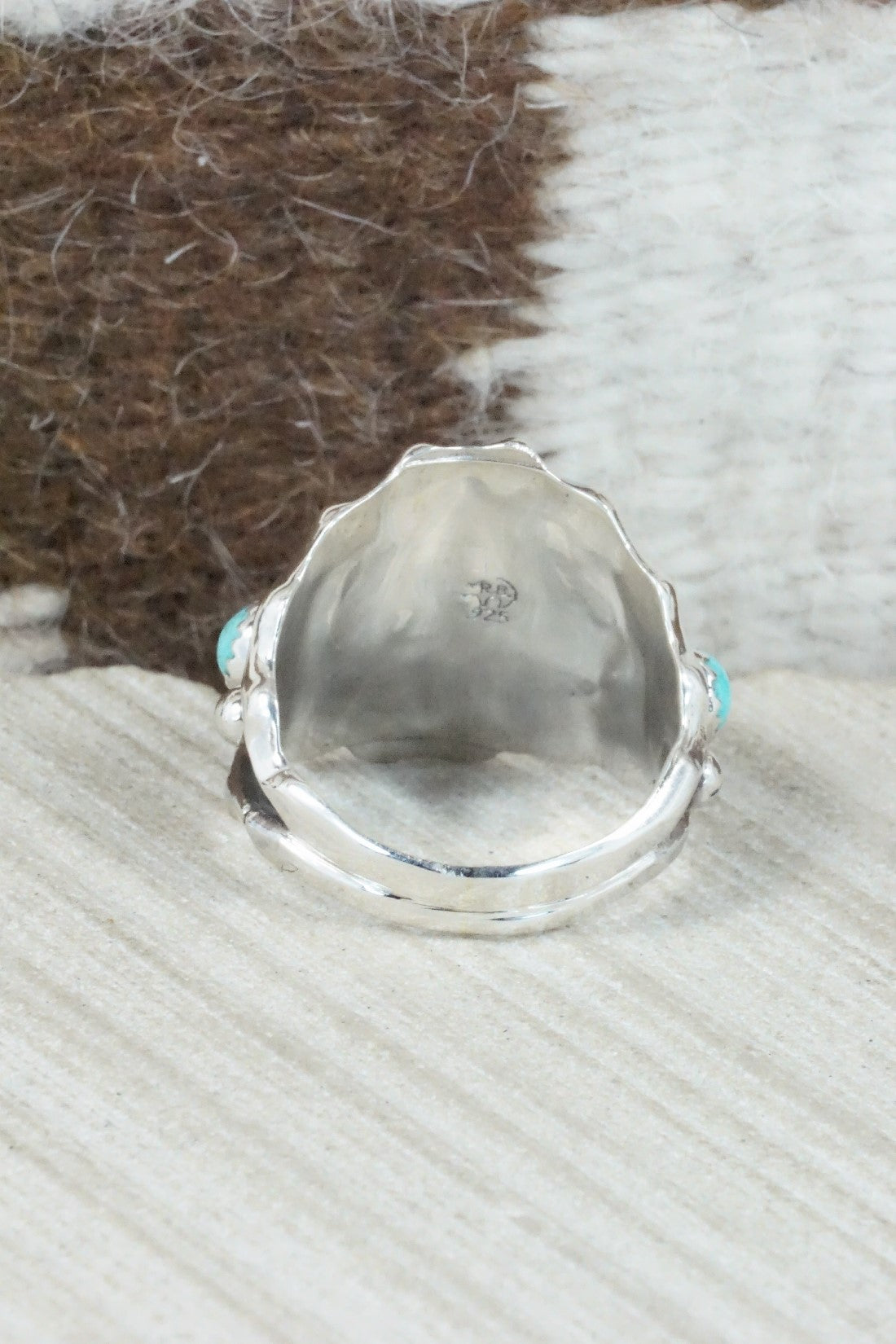 Turquoise & Sterling Silver Ring - Genevieve Francisco - Size 12