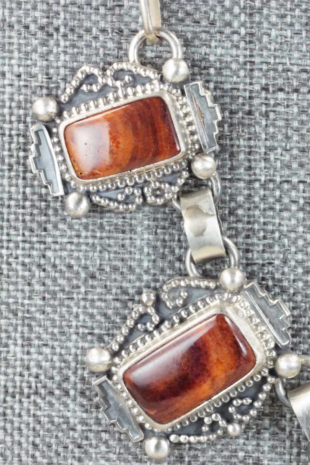 Spiny Oyster & Sterling Silver Necklace and Earrings Set - Jason Livingston