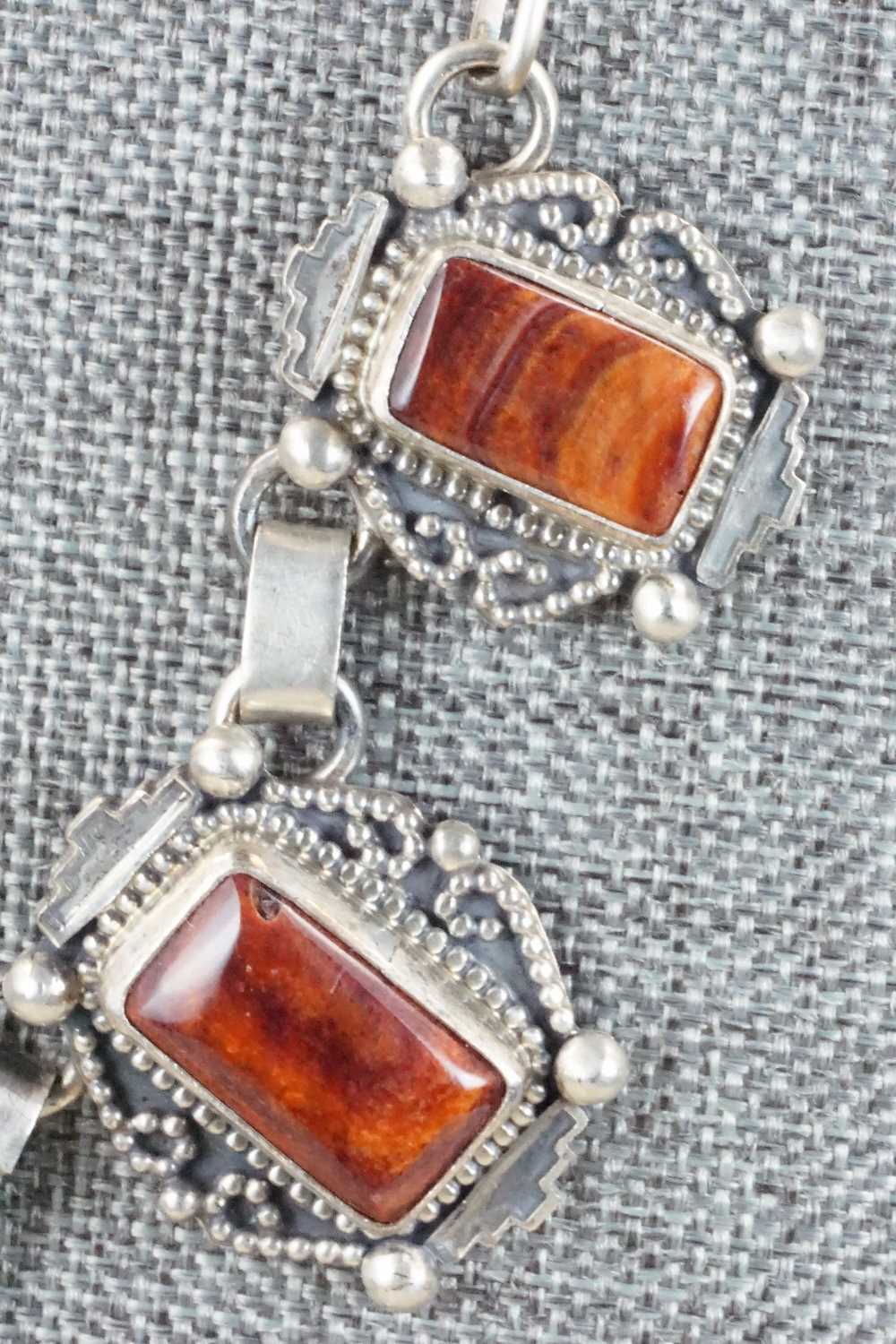 Spiny Oyster & Sterling Silver Necklace and Earrings Set - Jason Livingston