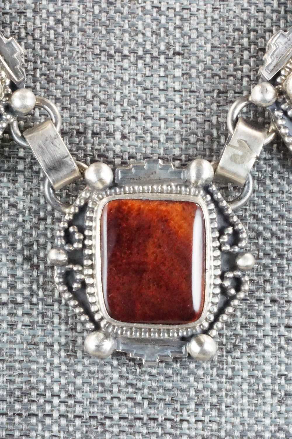 Spiny Oyster & Sterling Silver Necklace and Earrings Set - Jason Livingston