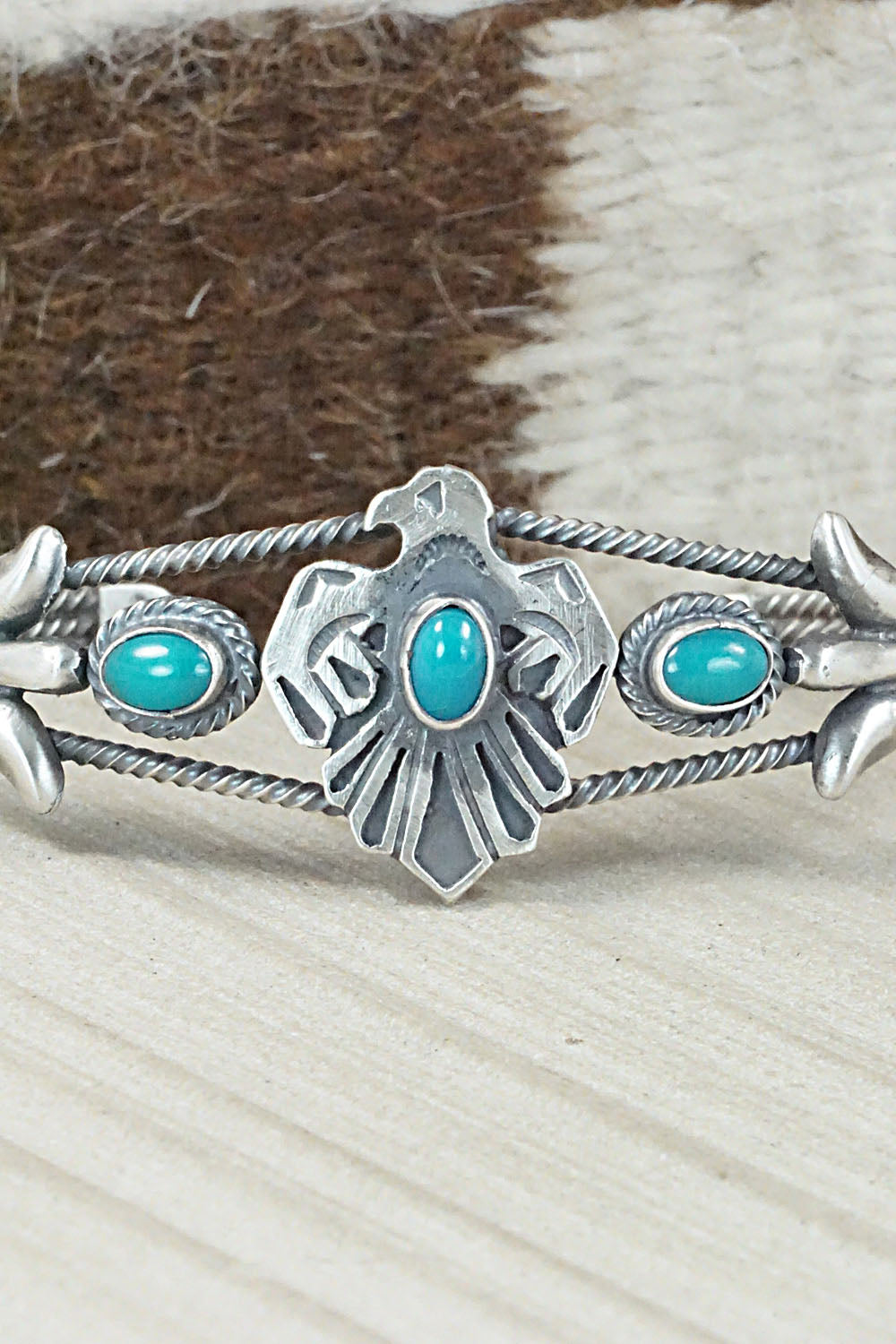Turquoise & Sterling Silver Bracelet - Bobby Platero