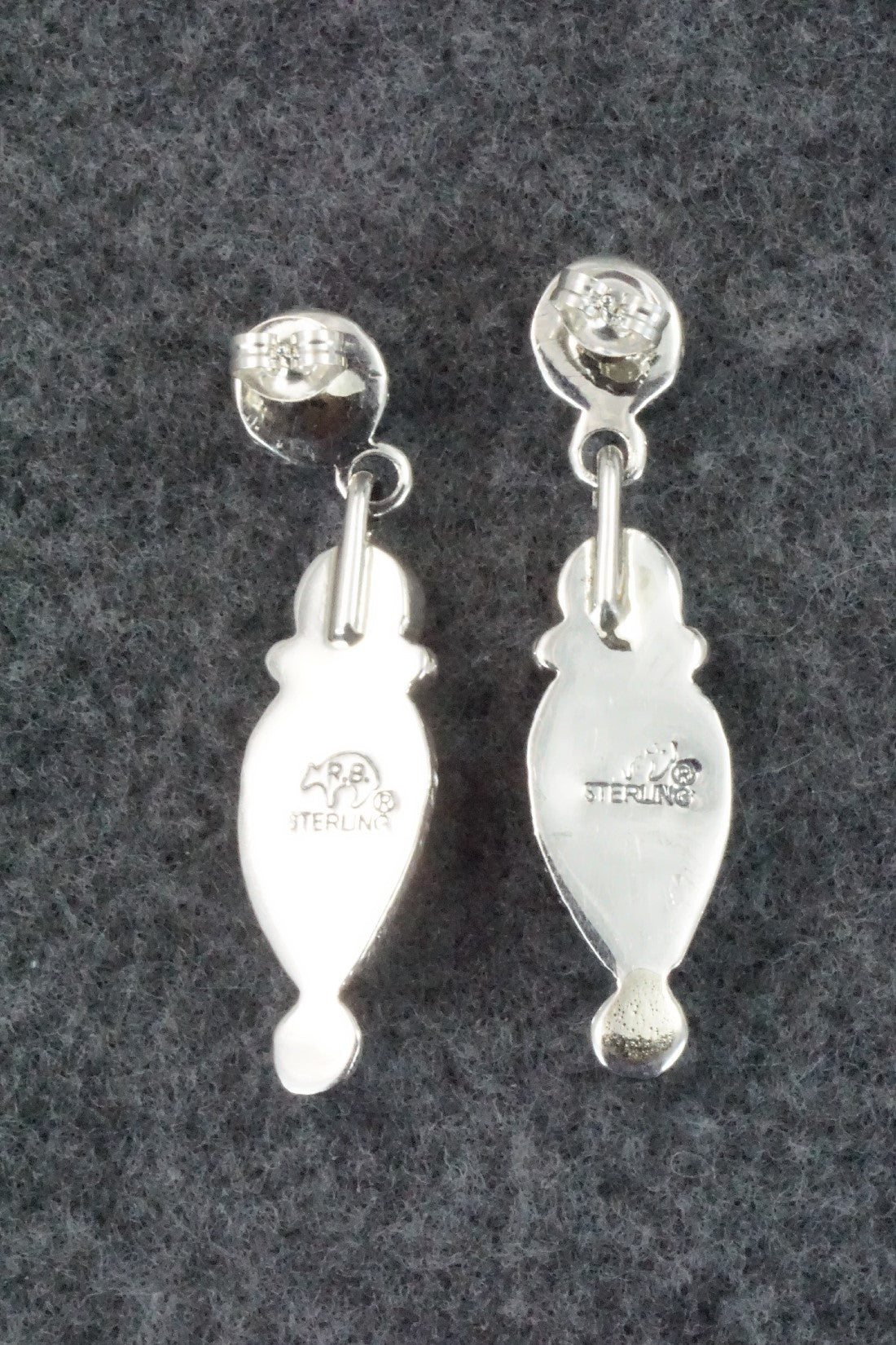 Spiny Oyster, Turquoise & Sterling Silver Earrings - Gary Shorty