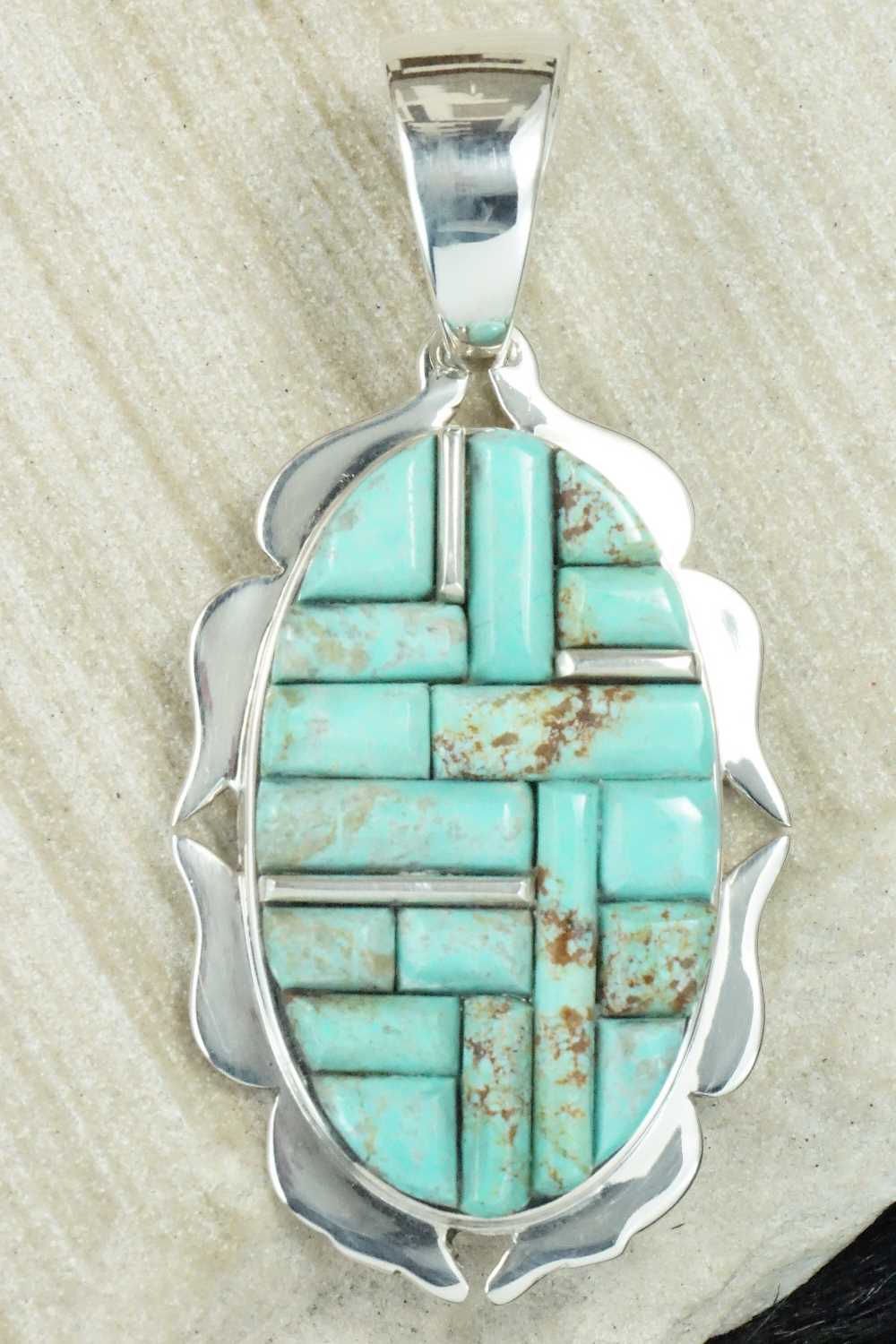 Turquoise & Sterling Silver Pendant - Navajo