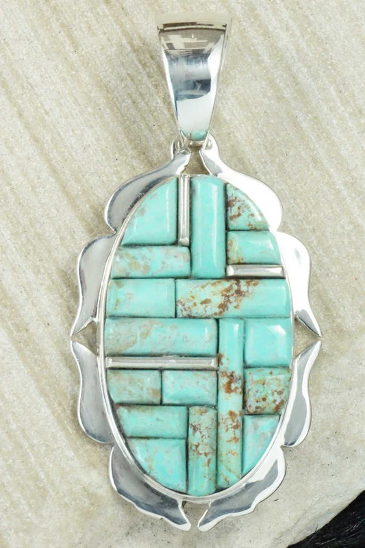 Turquoise & Sterling Silver Pendant - Navajo