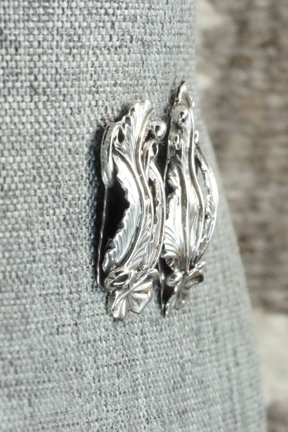 Sterling Silver Earrings - Harry B Yazzie