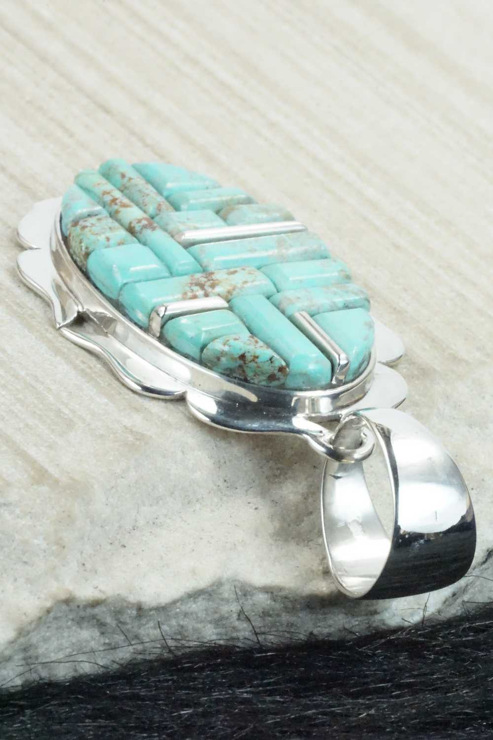 Turquoise & Sterling Silver Pendant - Navajo