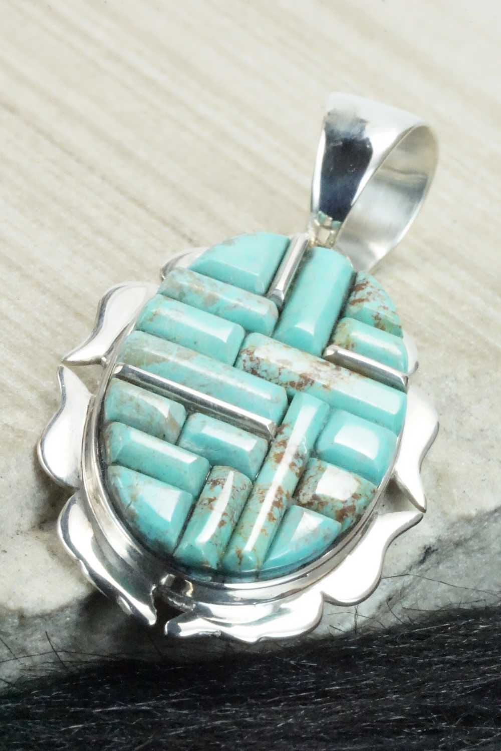 Turquoise & Sterling Silver Pendant - Navajo