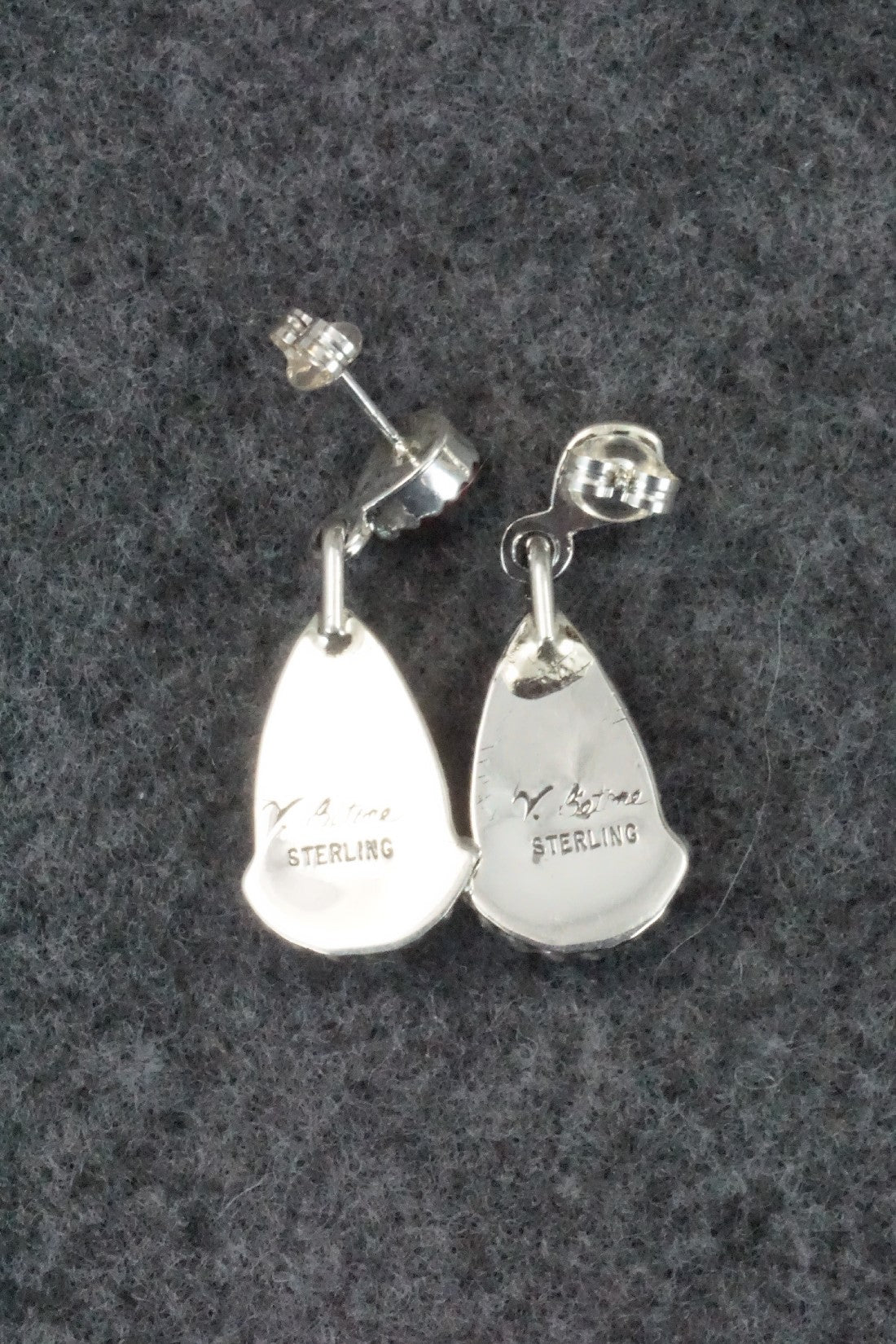 Turquoise, Coral & Sterling Silver Earrings - Verley Betone