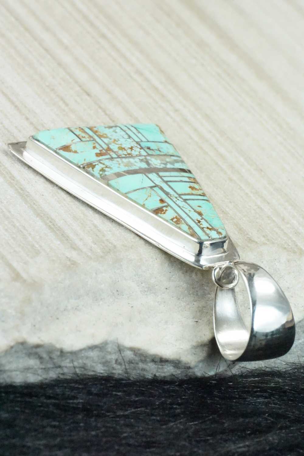 Turquoise & Sterling Silver Pendant - Navajo