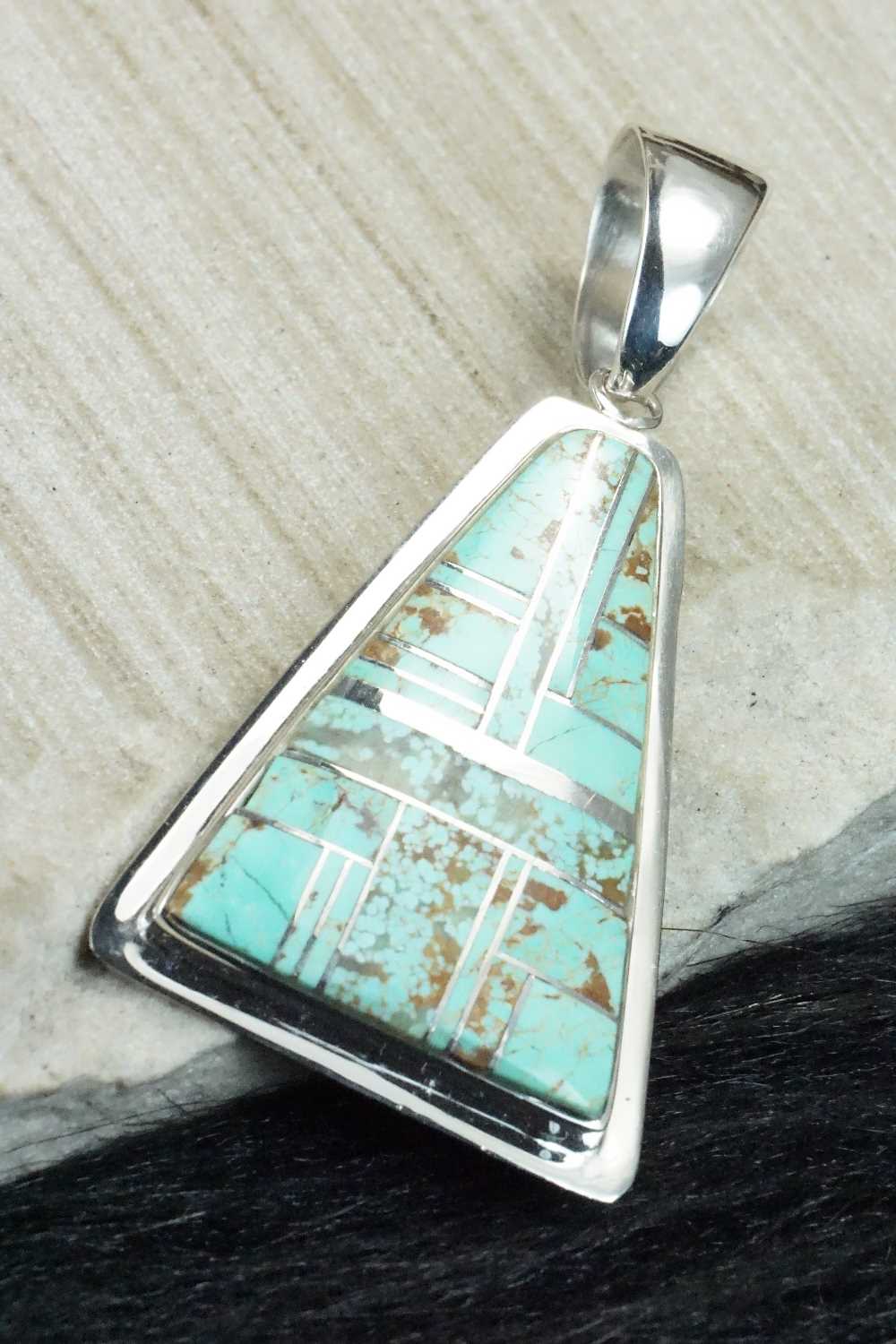 Turquoise & Sterling Silver Pendant - Navajo