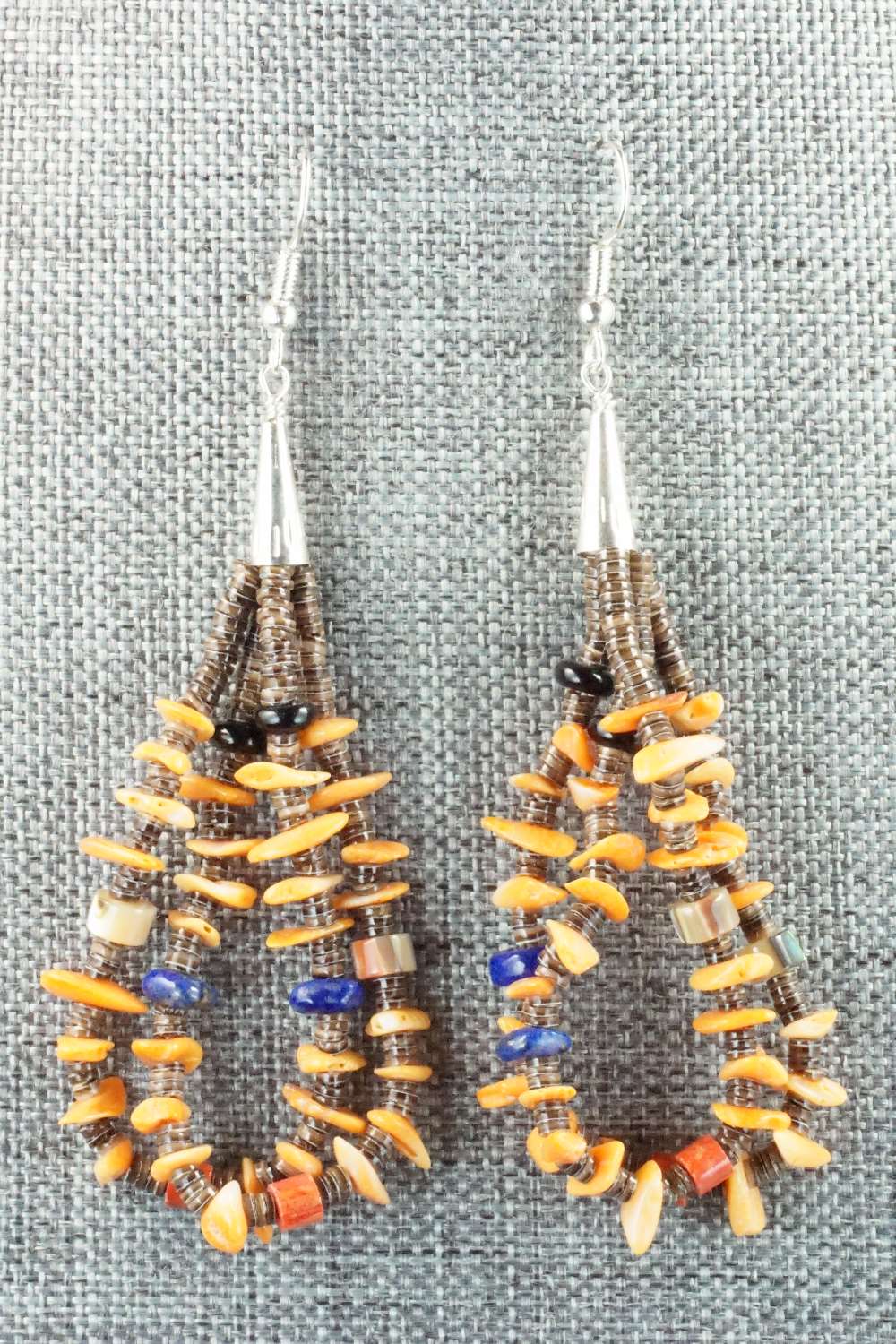 Spiny Oyster & Sterling Silver Earrings - Daniel Coriz