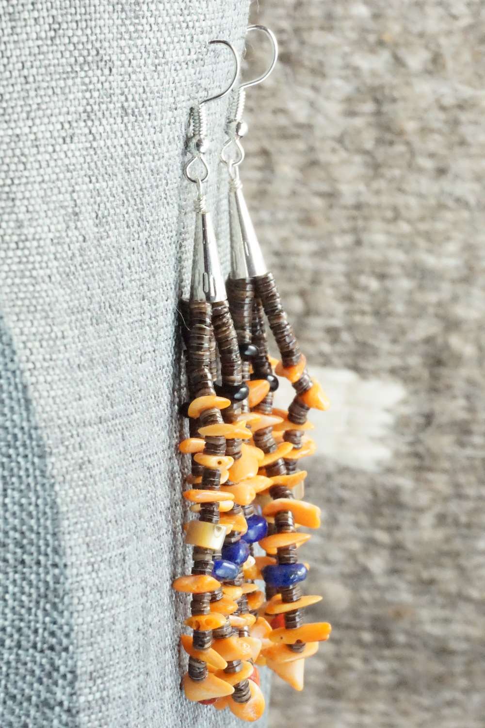 Spiny Oyster & Sterling Silver Earrings - Daniel Coriz