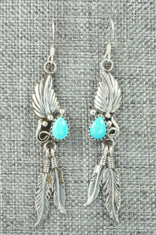 Turquoise & Sterling Silver Earrings - Etta Larry