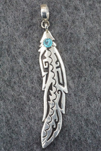 Turquoise & Sterling Silver Pendant - Rosita Singer