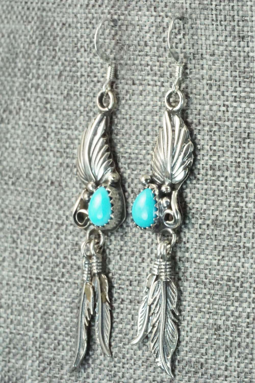 Turquoise & Sterling Silver Earrings - Etta Larry