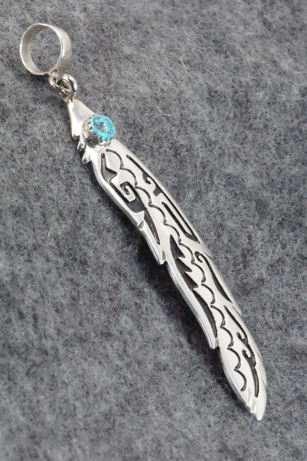 Turquoise & Sterling Silver Pendant - Rosita Singer