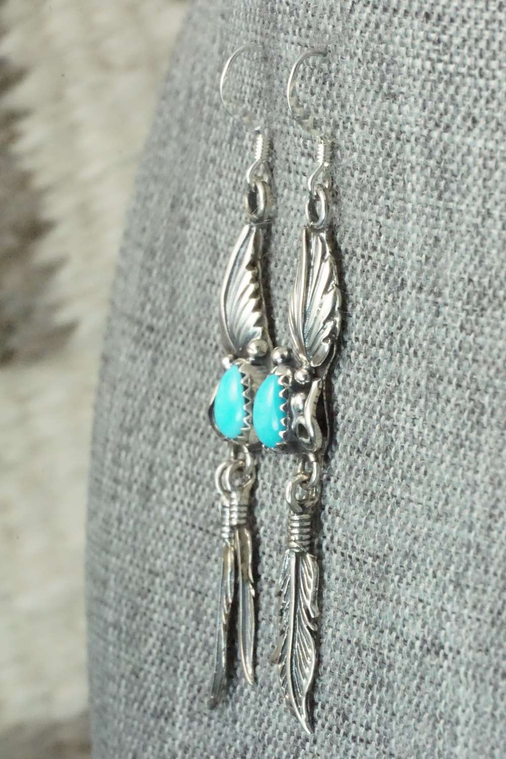 Turquoise & Sterling Silver Earrings - Etta Larry