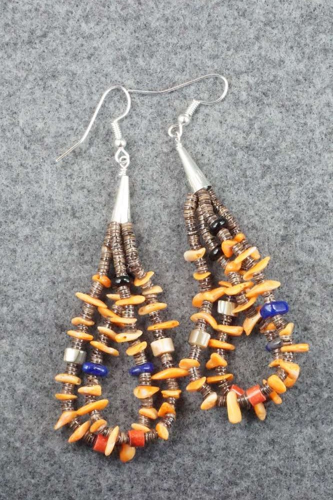 Spiny Oyster & Sterling Silver Earrings - Daniel Coriz