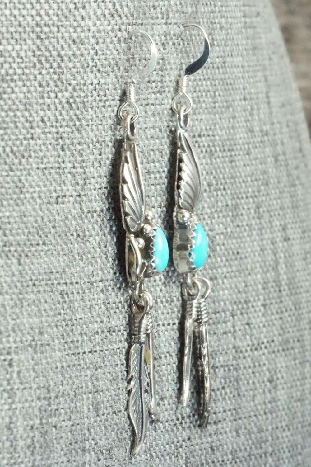 Turquoise & Sterling Silver Earrings - Etta Larry