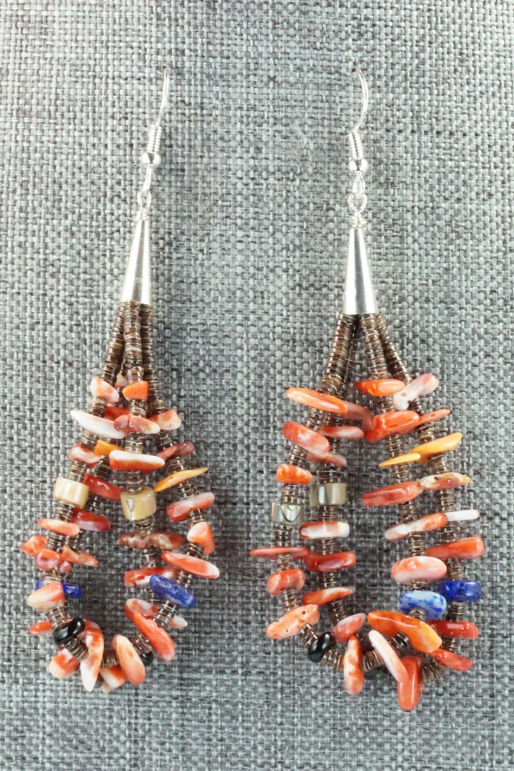 Spiny Oyster & Sterling Silver Earrings - Daniel Coriz