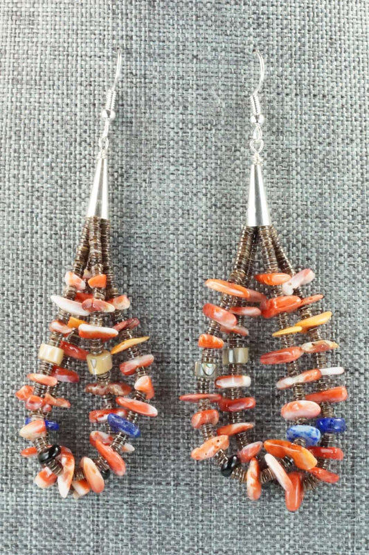 Spiny Oyster & Sterling Silver Earrings - Daniel Coriz