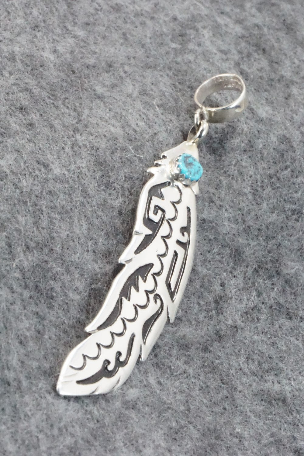 Turquoise & Sterling Silver Pendant - Rosita Singer