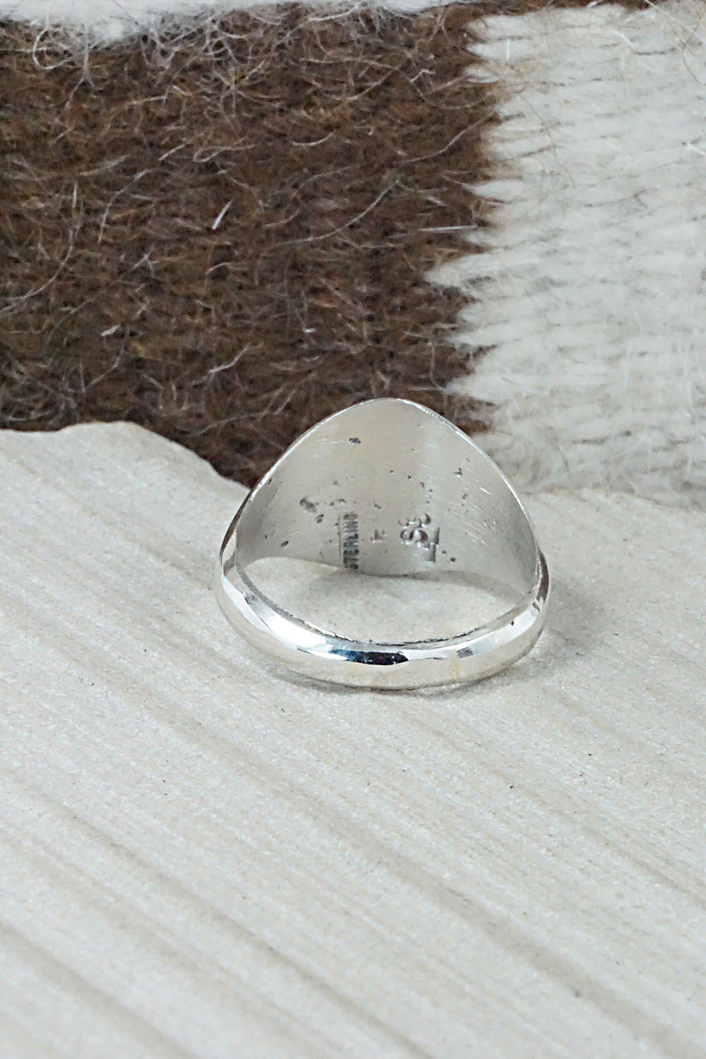 Turquoise & Sterling Silver Ring - Pearlene Spencer - Size 12