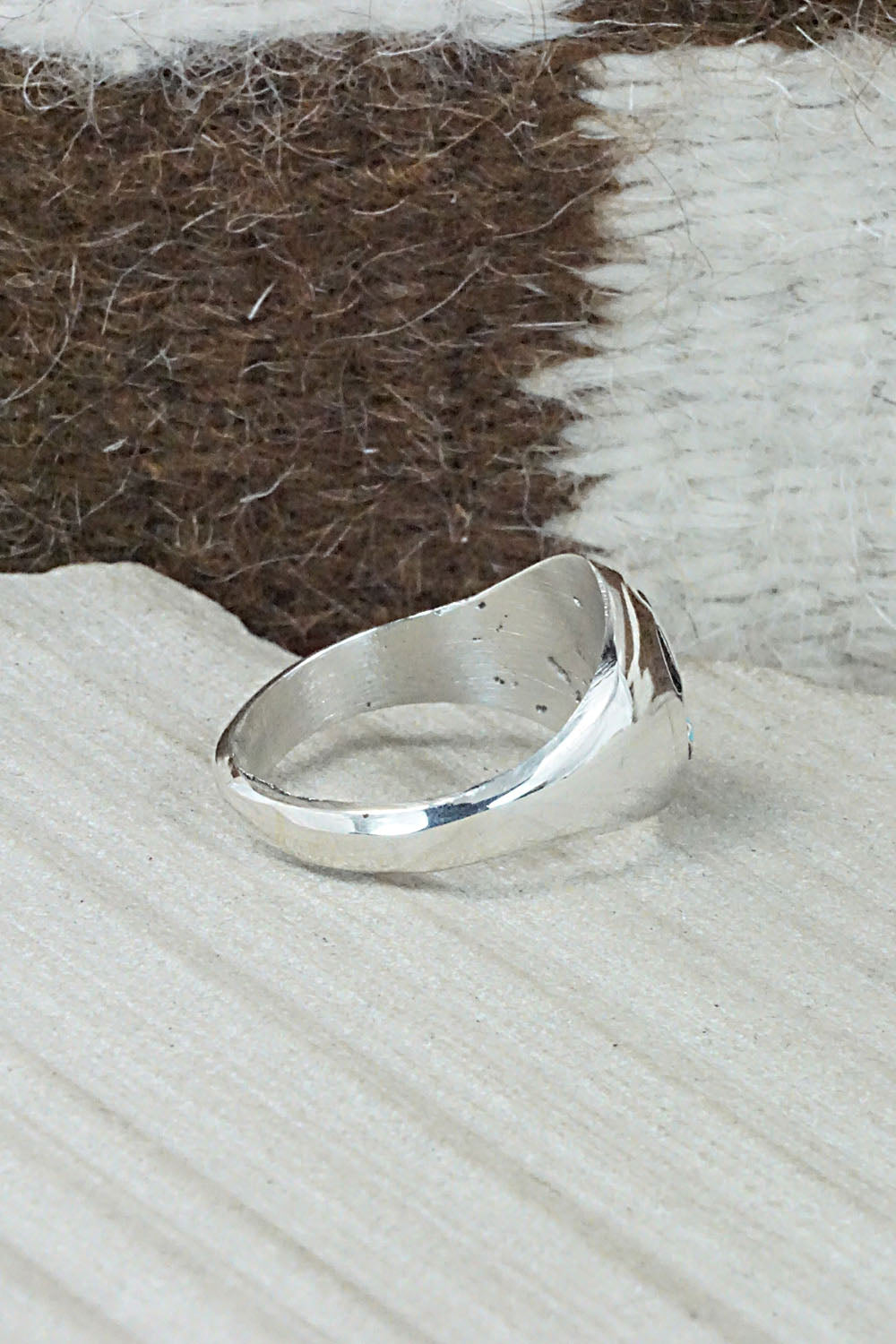 Turquoise & Sterling Silver Ring - Pearlene Spencer - Size 12