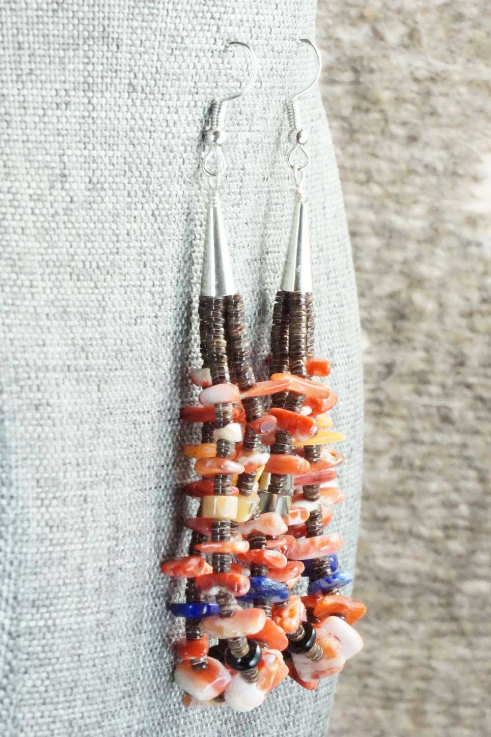 Spiny Oyster & Sterling Silver Earrings - Daniel Coriz