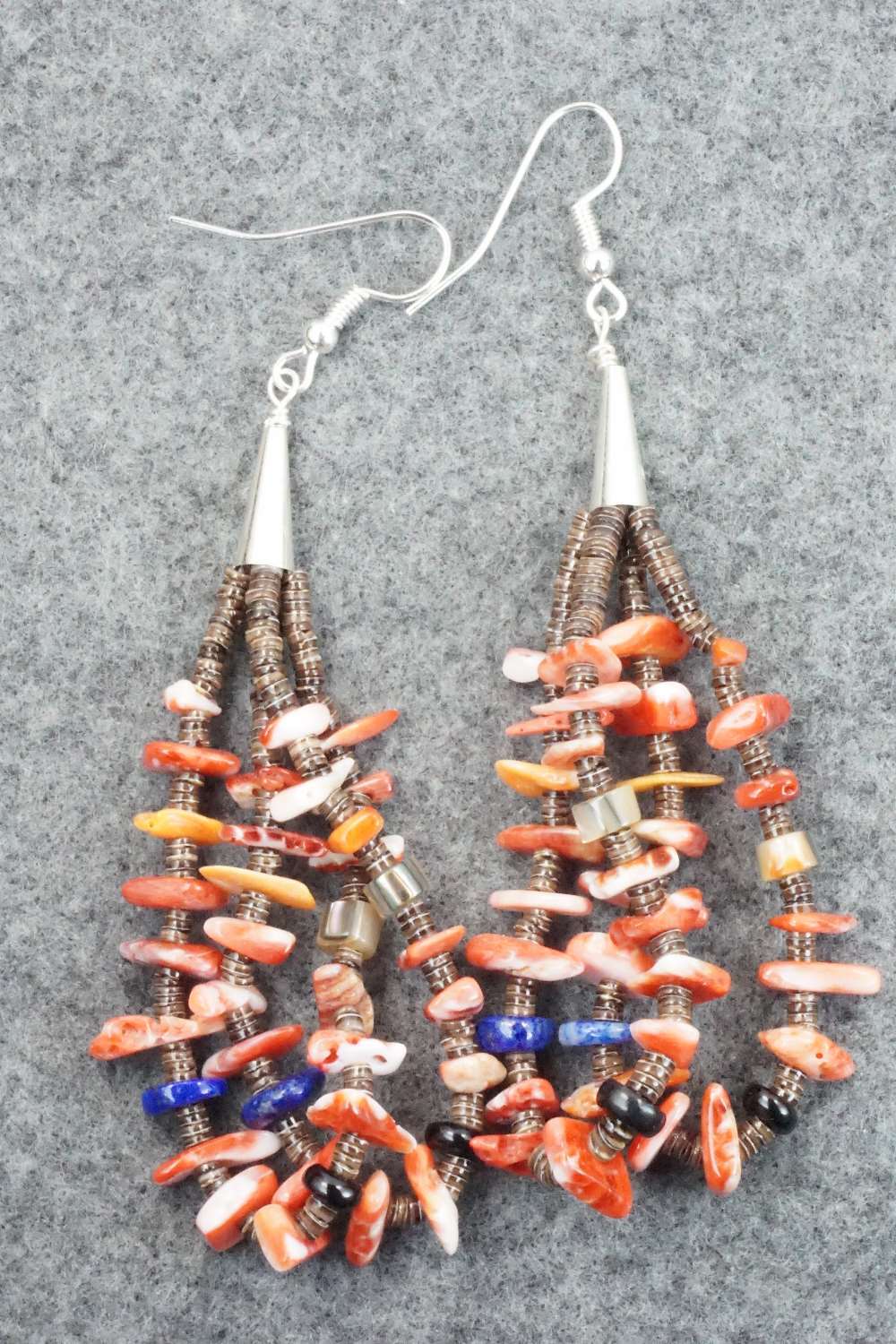 Spiny Oyster & Sterling Silver Earrings - Daniel Coriz