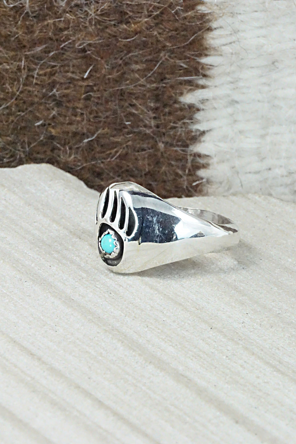 Turquoise & Sterling Silver Ring - Pearlene Spencer - Size 9.75