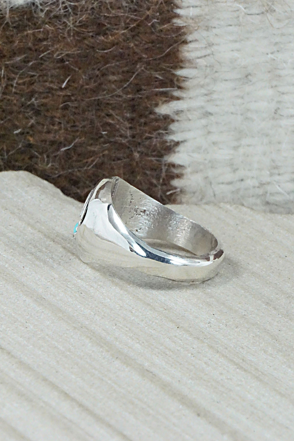 Turquoise & Sterling Silver Ring - Pearlene Spencer - Size 9.75